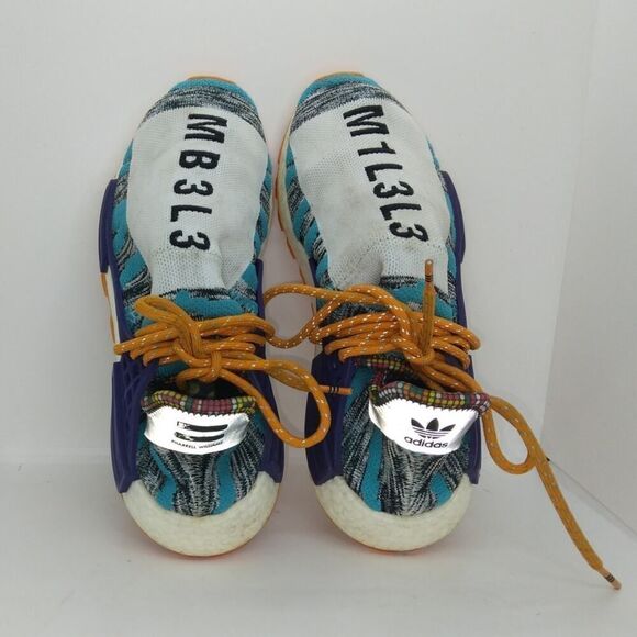 Adidas Pharrell X NMD Human Racer Trail Solar Mens Pre-owned Sneakers- sz. 8 1/2 - Picture 3 of 5